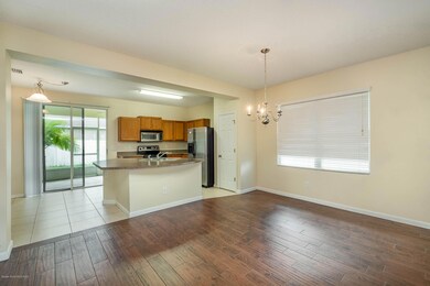 Tiled Great Room to Kitchen