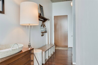 The entry is spacious enough to provide a spot to