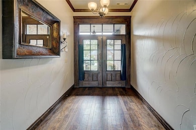 Doorway to outside with visible vents, ornamental 