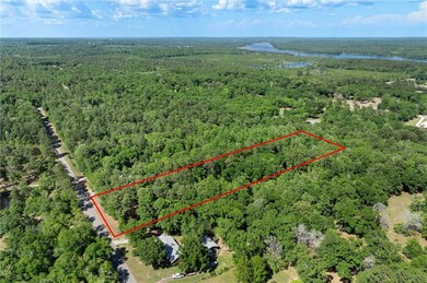 Aerial view featuring a water view and a wooded vi