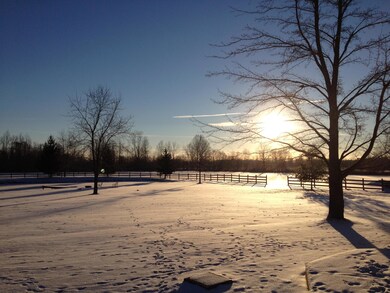 pasture and pond on winter day