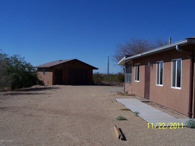Front of house and detached garage