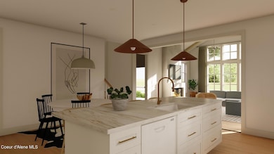 Kitchen looking into living