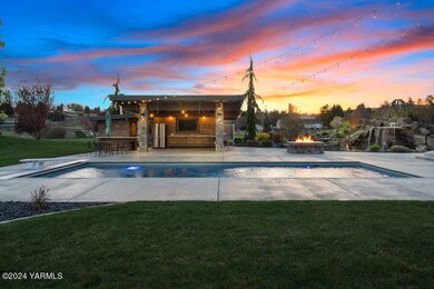 Pool and Cabana in the Evening