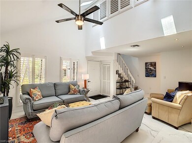 Neutral paint, and vaulted ceilings with skylights
