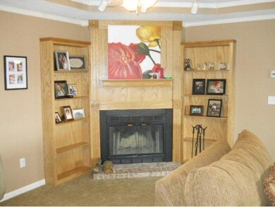 Corner Fireplace with Builtins