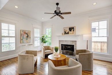 The formal living room offers classic touches like