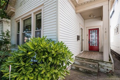 Covered front porch provides protection from the w
