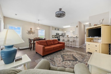 Living room featuring wood finished floors