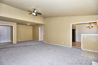 Vaulted Living-Dining area (floor is raised in din