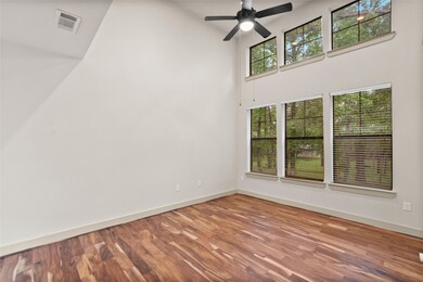 A view of the family room from the dining room and