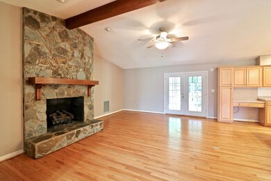 Stone Fireplace w/ Custom Mantle