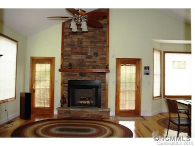 Stone fireplace