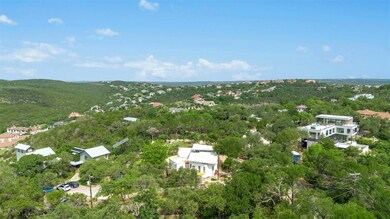 Aerial view of a heavily wooded area