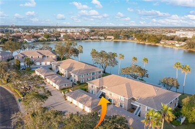 Arrow points to front door of condo on 1st floor