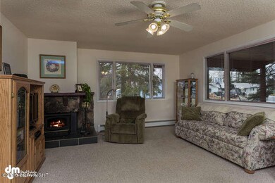 Living Room with Woodburning Fireplace