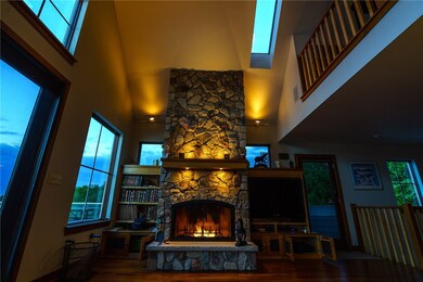 Accent lighting and skylights add to the drama.