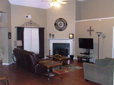 Great Room features 13 ft. coffered ceiling!