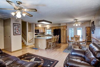 View into kitchen