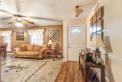 Foyer & Living Room with Stained Concrete Floor