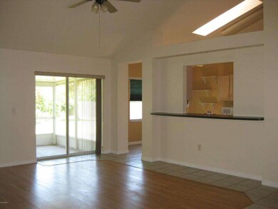 great room to kitchen and patio