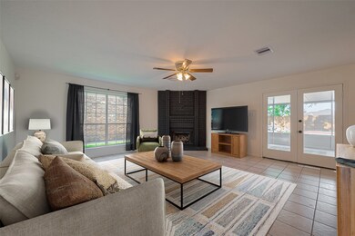 Living room is digitally staged