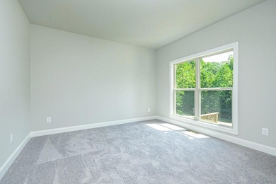 Carpeted spare room with baseboards