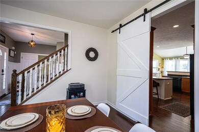 Gotta love this sliding barn door leading to the k