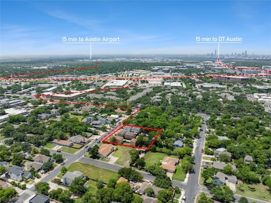 Aerial overview of property's location with prope