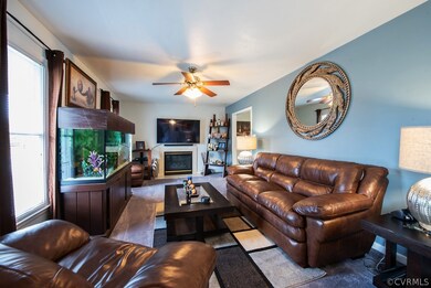 Additional view of family room depicting the ceili