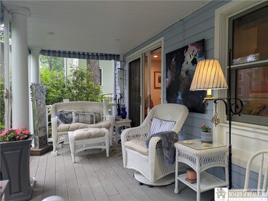 The porch has room for seating