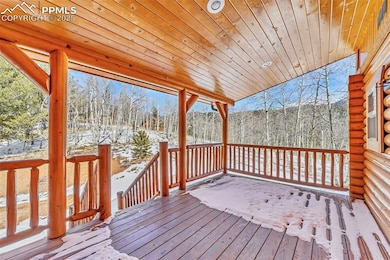 View of snow covered deck