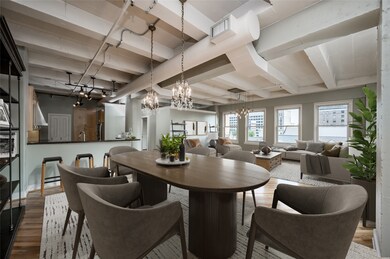 Open Cement ceilings painted crisp white, exposed