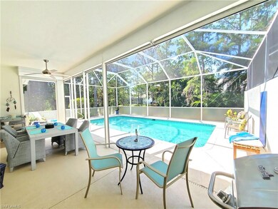 View of pool with a patio, a lanai, and ceiling fa
