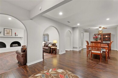 Enter into large flowing formal spaces.