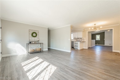 View towards kitchen and family room