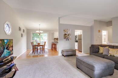 View of the kitchen and dining area from the livin