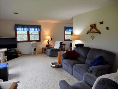 Living area with carpet