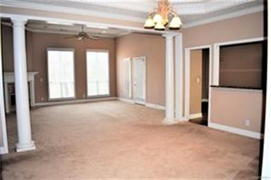 Large living/dining combination area with open acc
