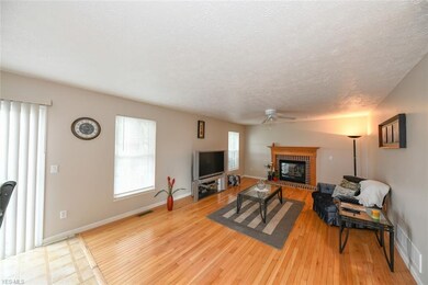 View of the family room. The fireplace is gas.