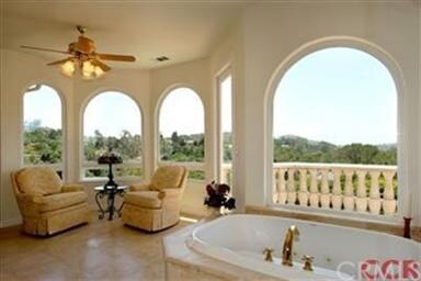 Sitting area of travertine in Master Suite.