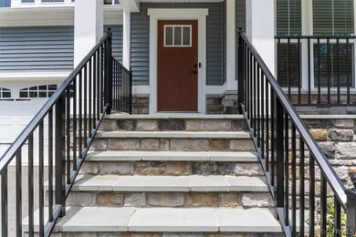 The Stone work and railings provide a Welcoming vi