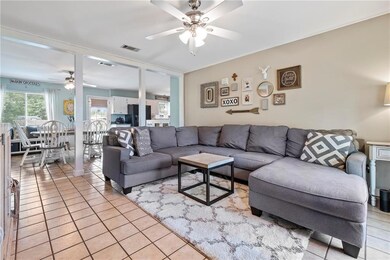 Living room looking into dining.