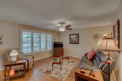 Living Room with Wood Shutters