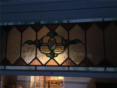 View through stained glass from...
