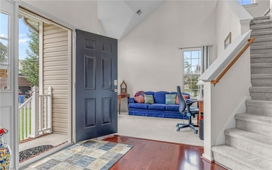 Hardwood flooring in entry foyer