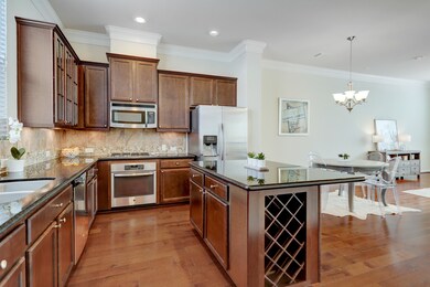 Ample cabinet space and large kitchen island.
