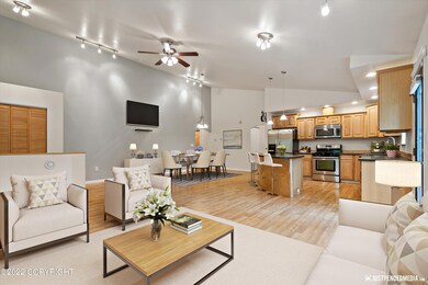 Staged open floor plan