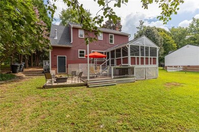 View of the fire-pit, outdoor deck, attached shed 