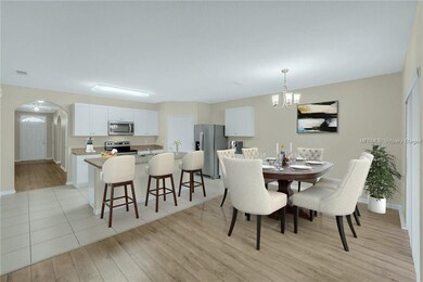 *Virtually Staged* Open concept design with hard f